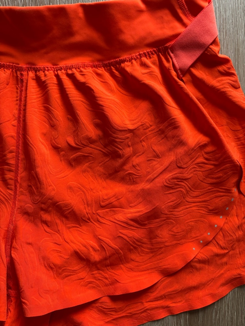 Lululemon Fast and Free High Rise Airflow Orange Running Shorts - Size 10, 2” - Picture 2 of 7